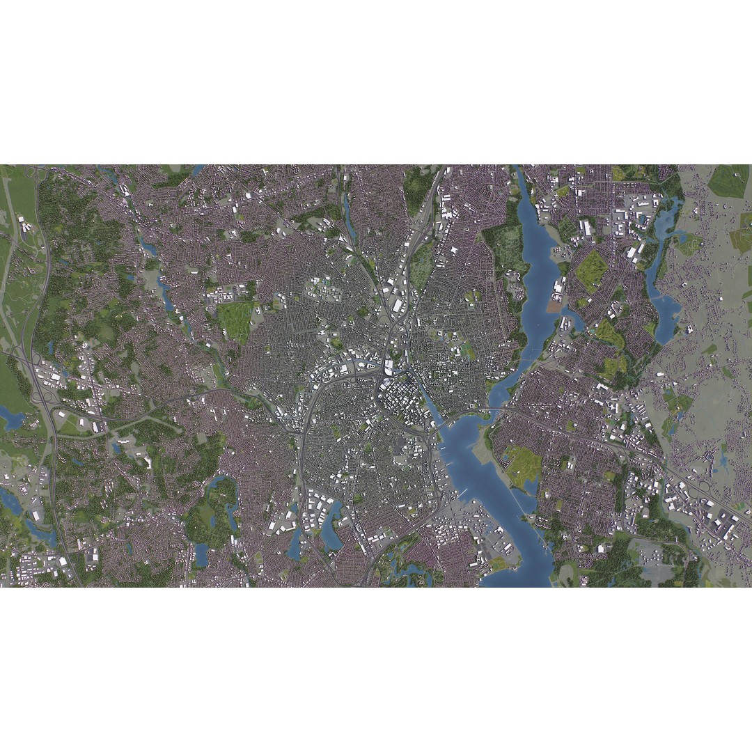 Providence Cityscape 3D Model – Low Poly Urban Environment, FBX, PBR - View 19