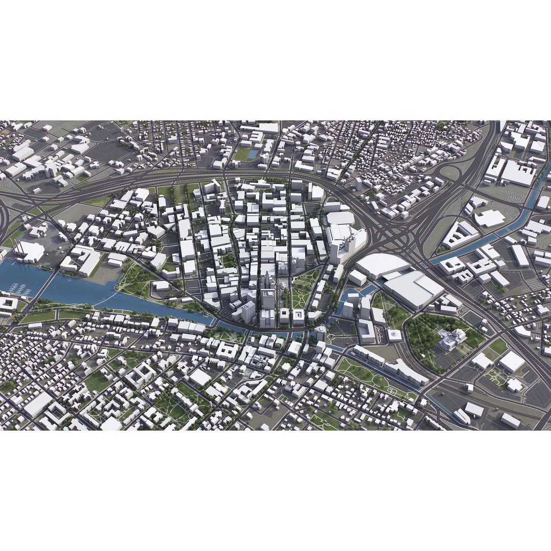 Providence Cityscape 3D Model – Low Poly Urban Environment, FBX, PBR - View 8