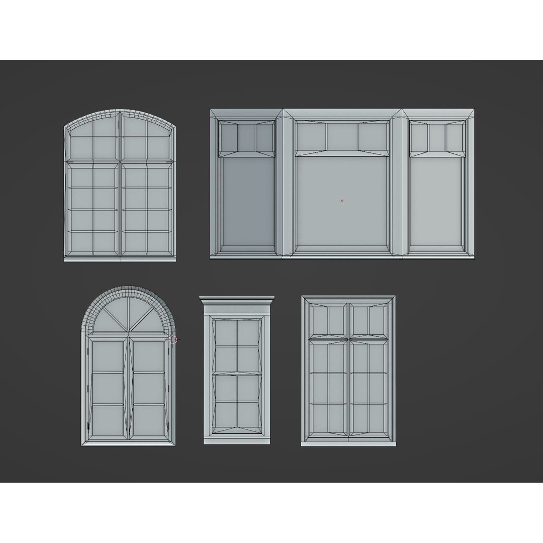 Old Windows 3D Model – Low Poly Architectural Asset, FBX