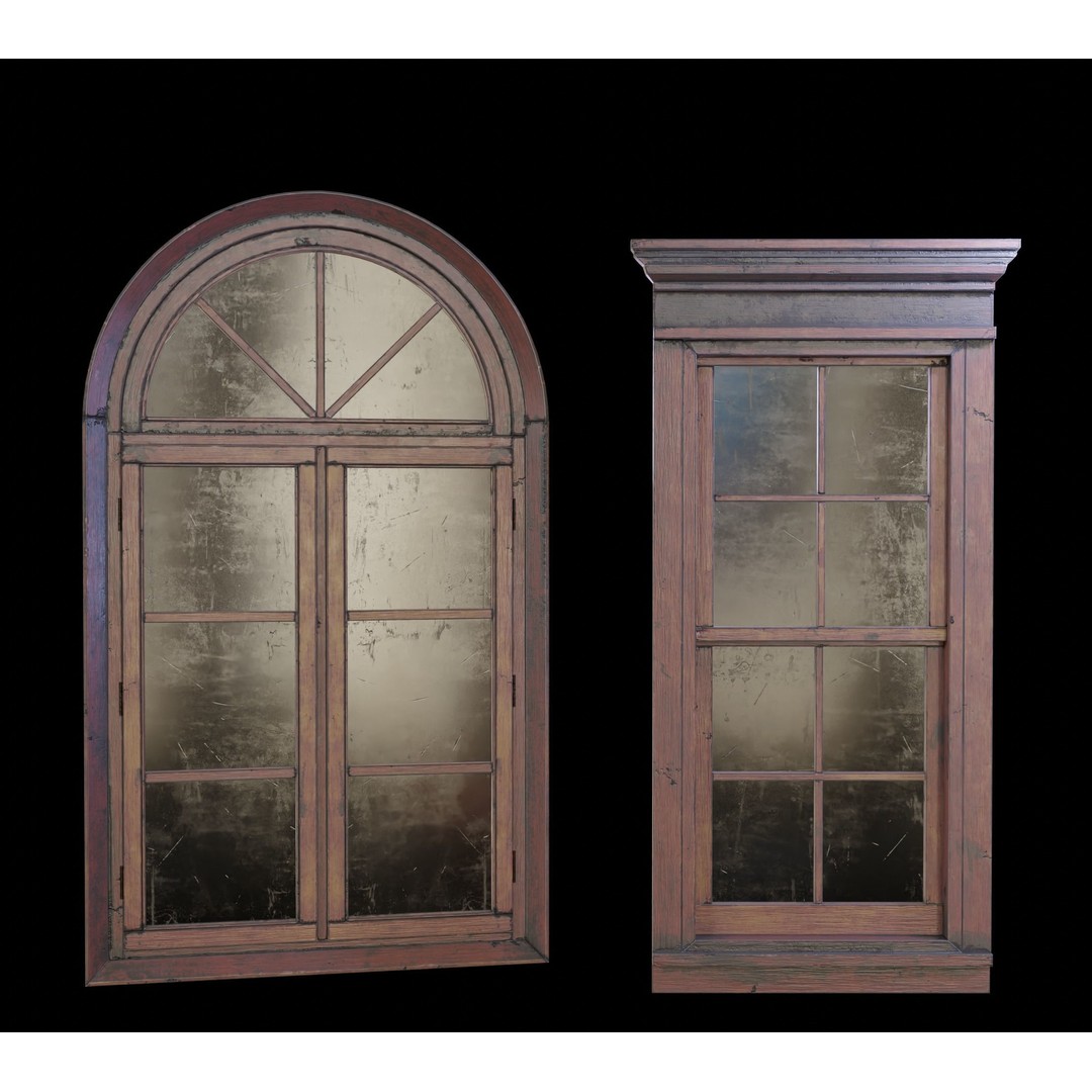 Old Windows 3D Model – Low Poly Architectural Asset, FBX - View 8