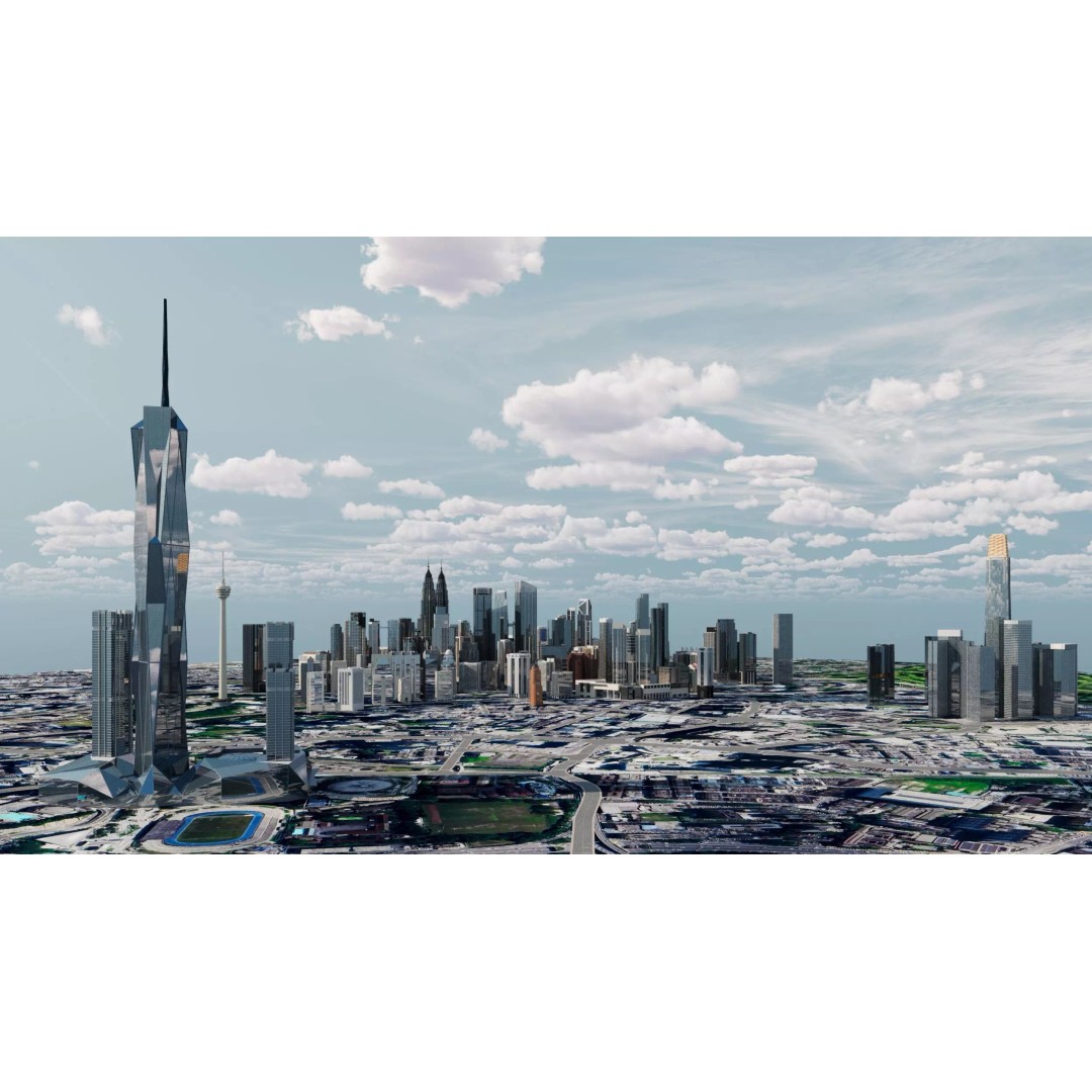 Kuala Lumpur City Centre 3D Model – High Poly Skyscraper, FBX, Game Ready - View 10