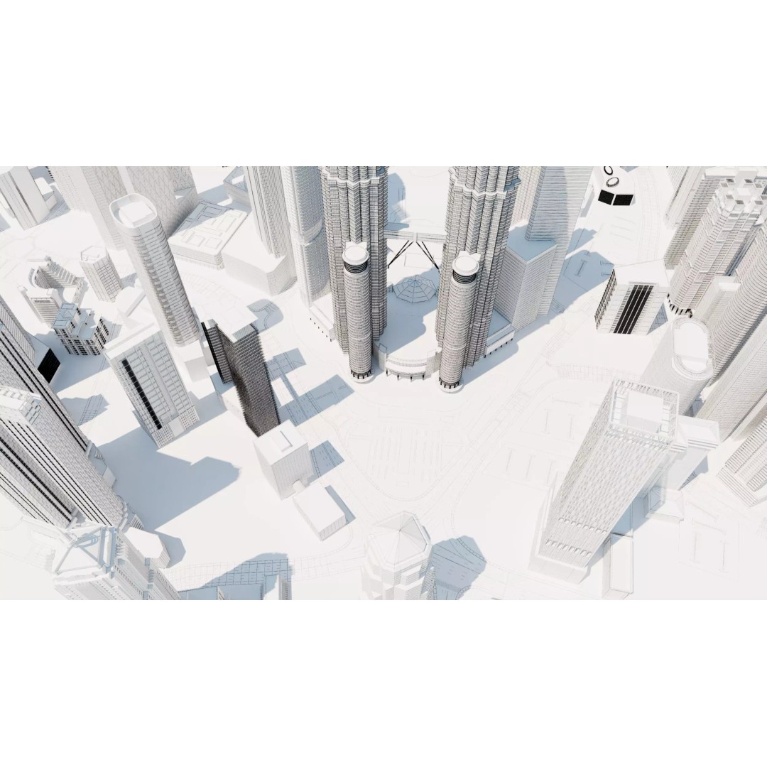 Kuala Lumpur City Centre 3D Model – High Poly Skyscraper, FBX, Game Ready - View 21