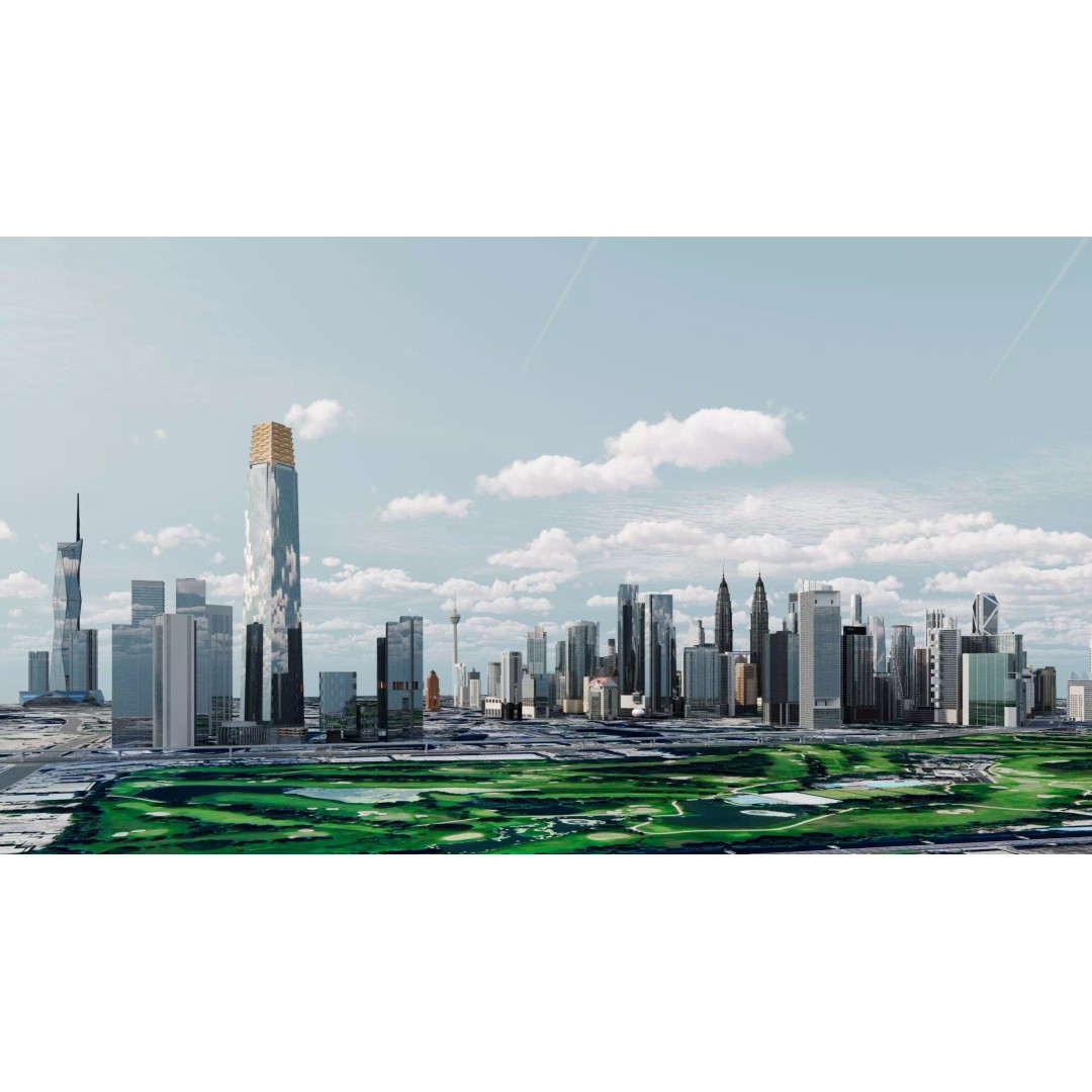 Kuala Lumpur City Centre 3D Model – High Poly Skyscraper, FBX, Game Ready - View 5