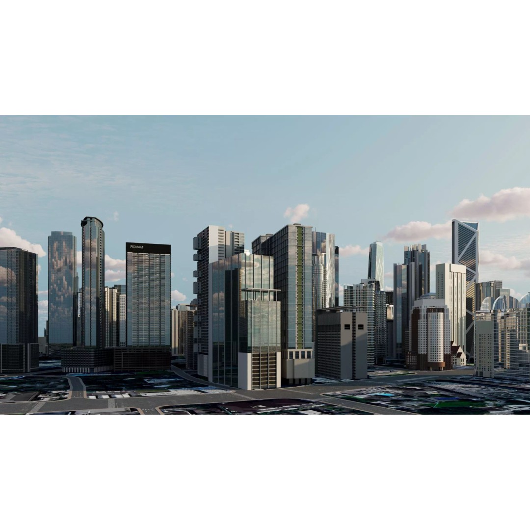Kuala Lumpur City Centre 3D Model – High Poly Skyscraper, FBX, Game Ready - View 6