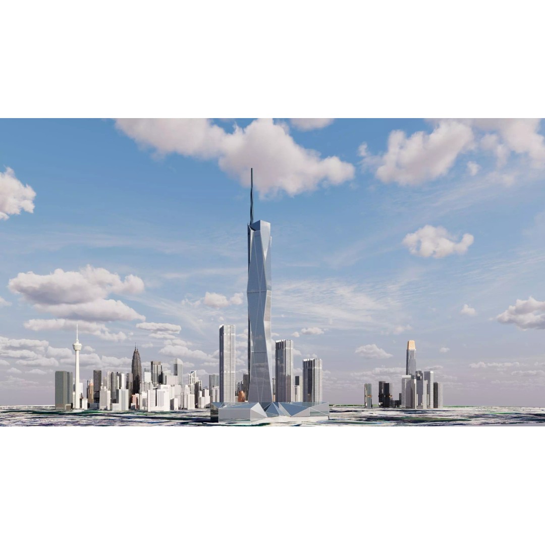Kuala Lumpur City Centre 3D Model – High Poly Skyscraper, FBX, Game Ready - View 9