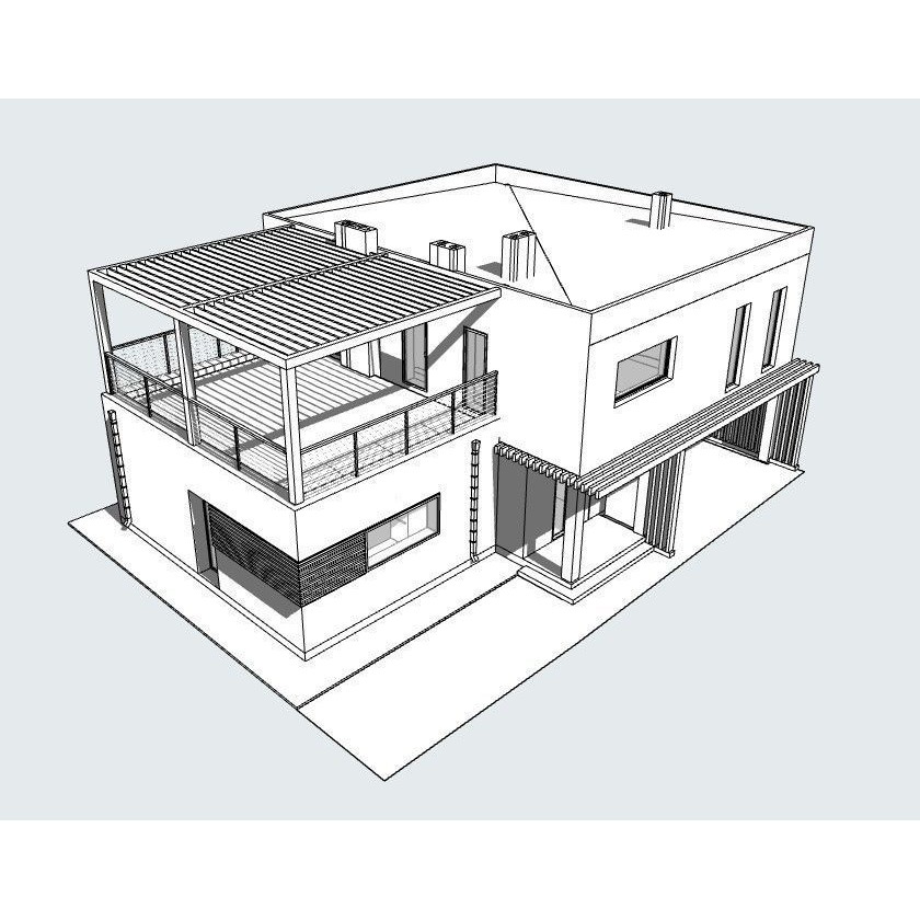 Modern House 3D Model – Two-Story Residential Design, FBX - View 7
