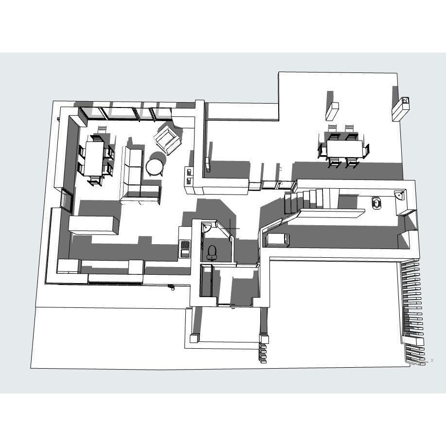 Modern House 3D Model – Two-Story Residential Design, FBX - View 9
