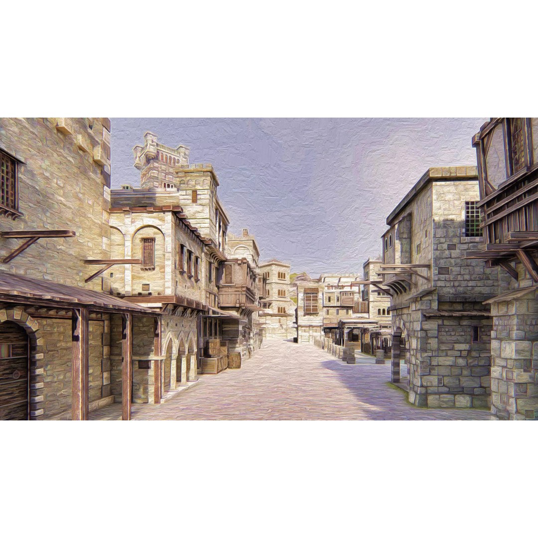 Medieval City 3D Model – High Poly Cityscape for Archviz, SketchUp - View 2