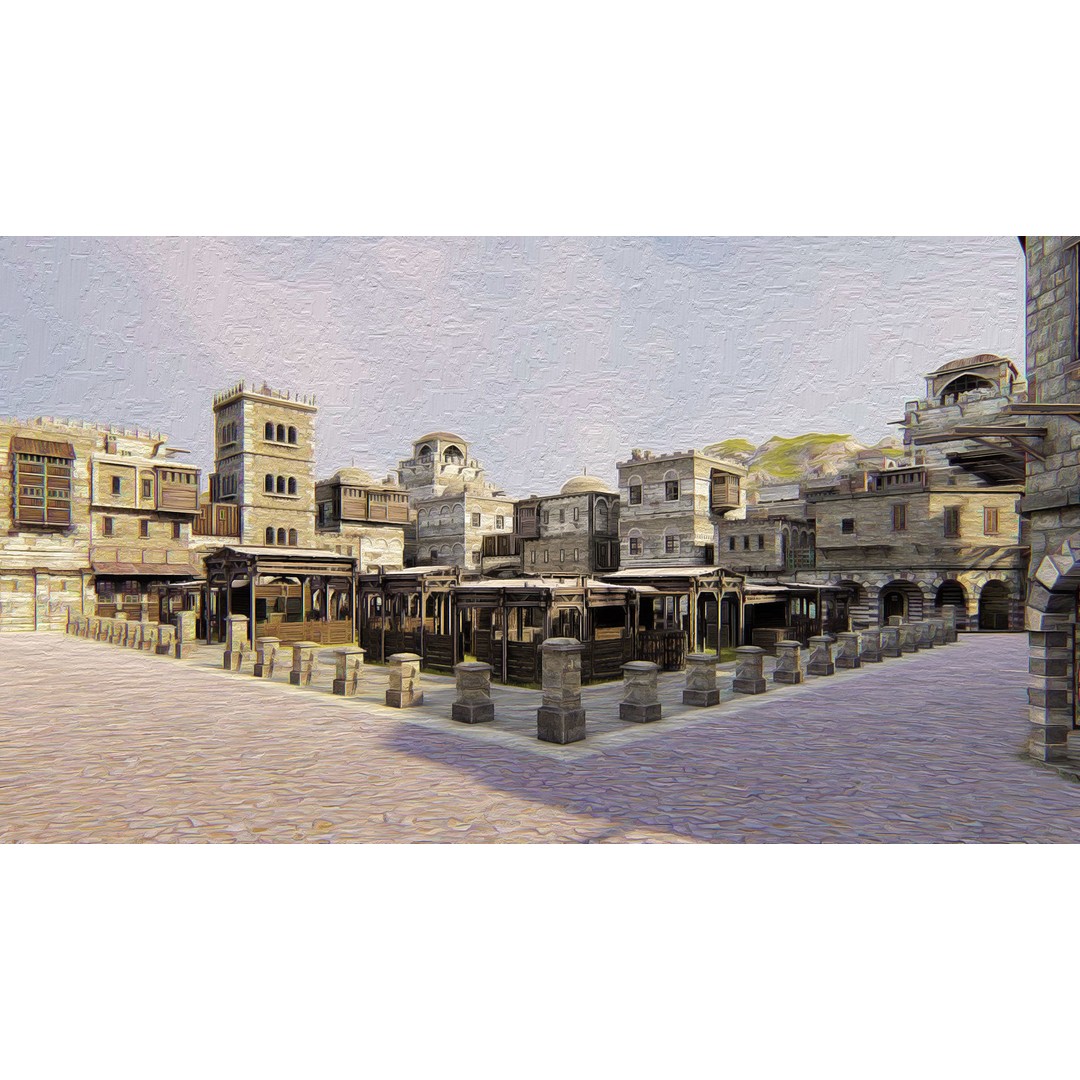 Medieval City 3D Model – High Poly Cityscape for Archviz, SketchUp - View 4