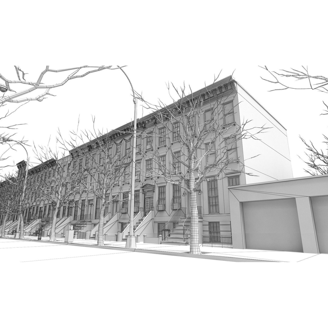 Brooklyn Block 3D Model – Low Poly Game Ready Cityscape, FBX - View 16