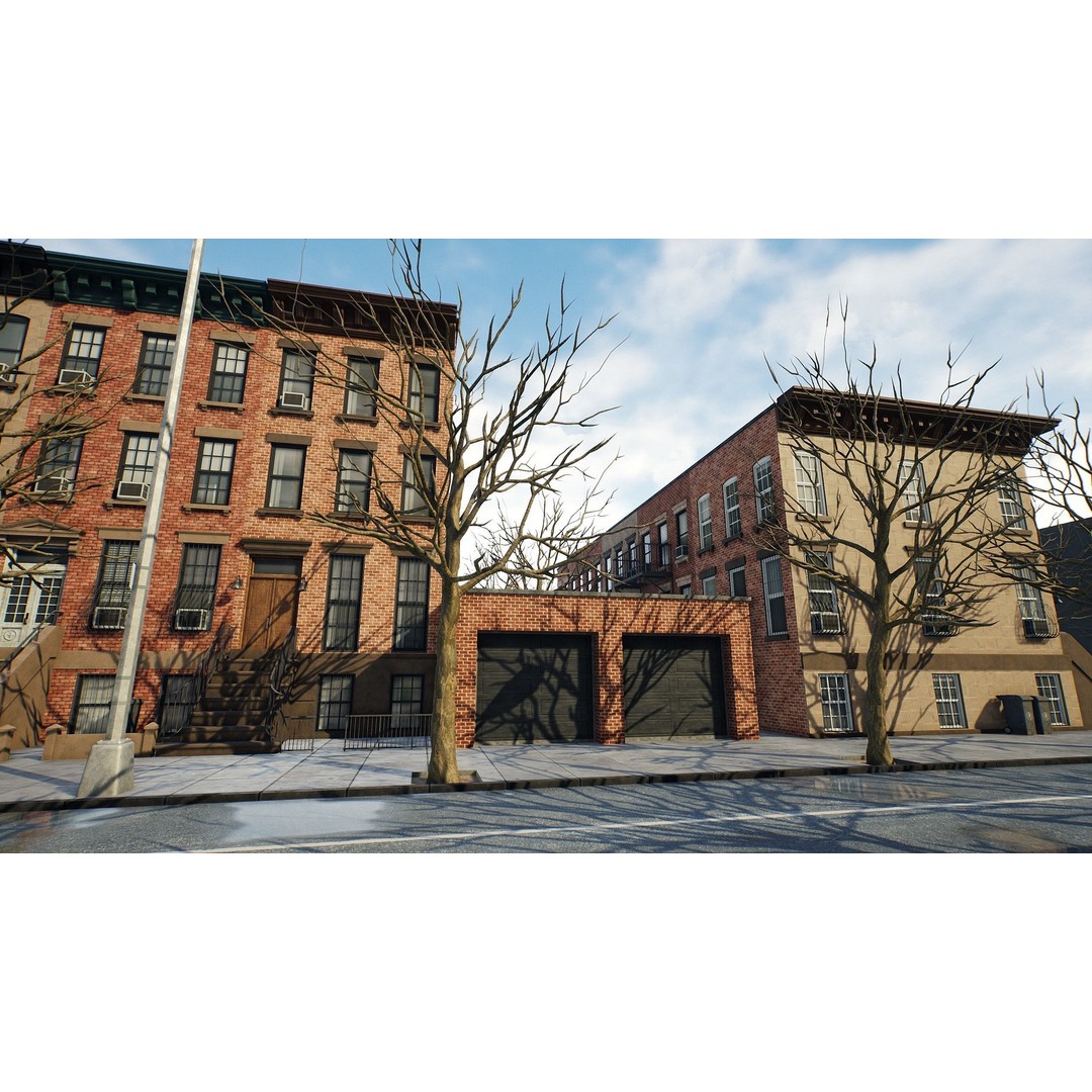 Brooklyn Block 3D Model – Low Poly Game Ready Cityscape, FBX - View 5