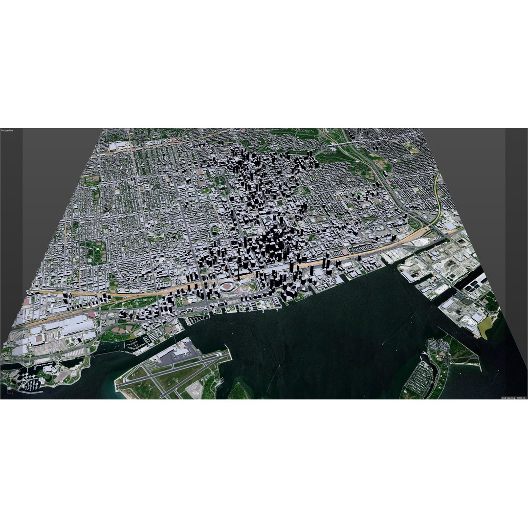 Toronto Downtown 3D Model – Low Poly Cityscape Asset, C4D, FBX, OBJ