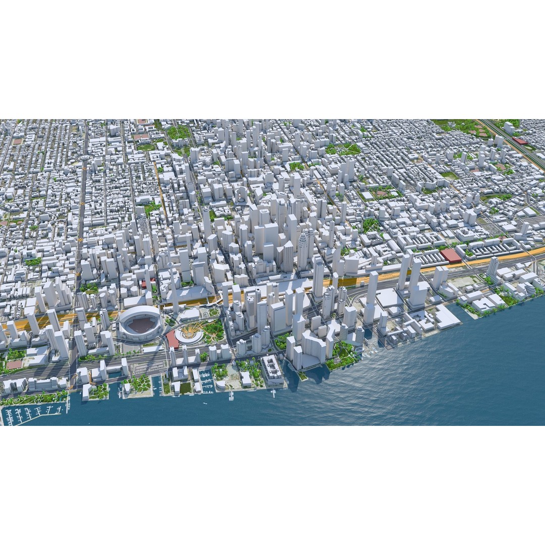 Toronto Downtown 3D Model – Low Poly Cityscape Asset, C4D, FBX, OBJ - View 2