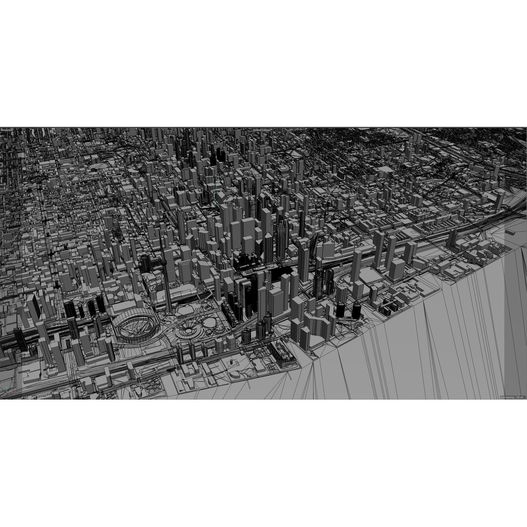 Toronto Downtown 3D Model – Low Poly Cityscape Asset, C4D, FBX, OBJ - View 3