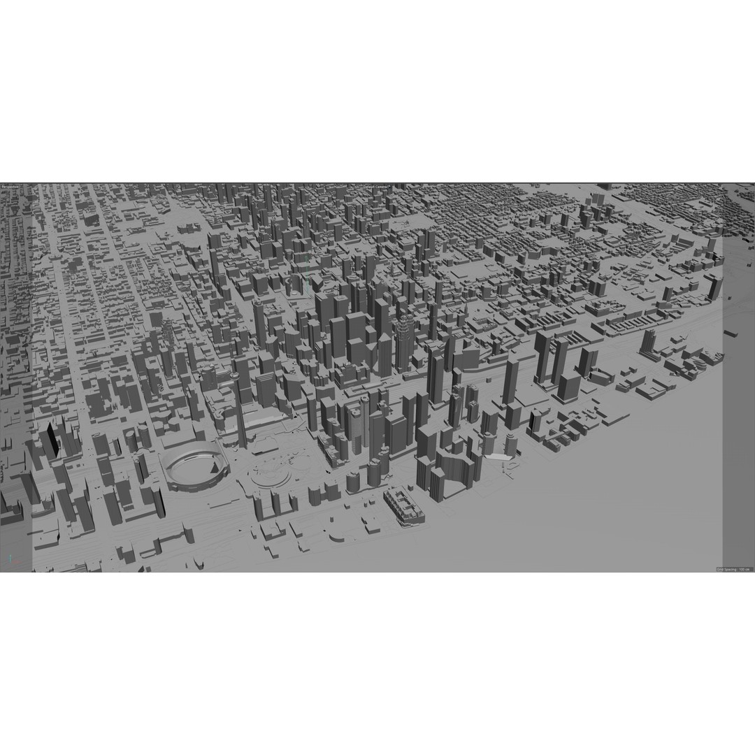 Toronto Downtown 3D Model – Low Poly Cityscape Asset, C4D, FBX, OBJ - View 4