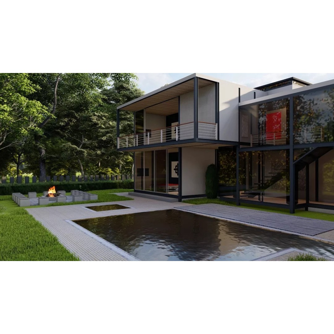 Modern Villa 3D Model – Luxury Architectural House, FBX, OBJ - View 11