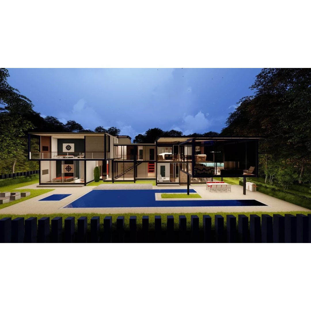 Modern Villa 3D Model – Luxury Architectural House, FBX, OBJ - View 12