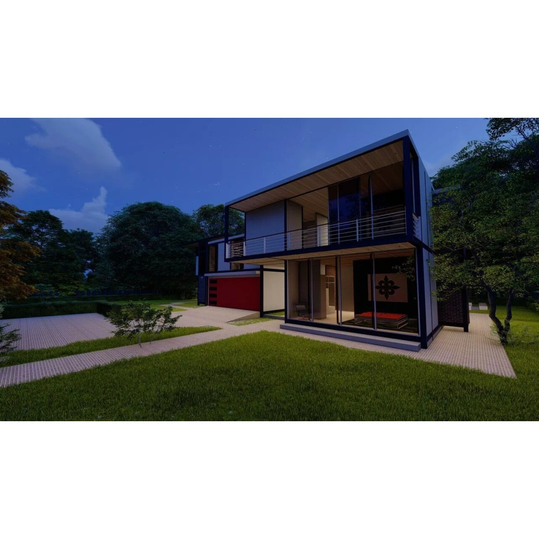 Modern Villa 3D Model – Luxury Architectural House, FBX, OBJ - View 14