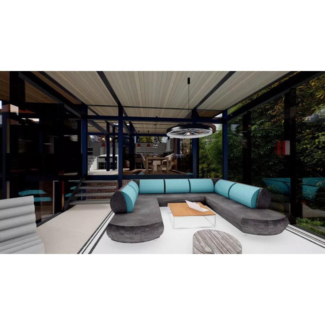Modern Villa 3D Model – Luxury Architectural House, FBX, OBJ - View 17