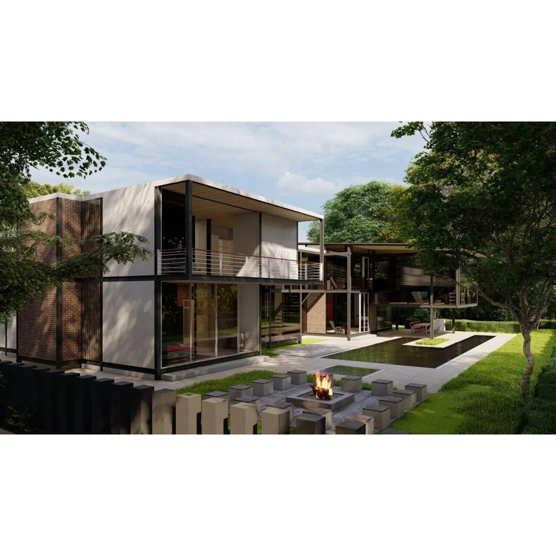 Modern Villa 3D Model – Luxury Architectural House, FBX, OBJ - View 2