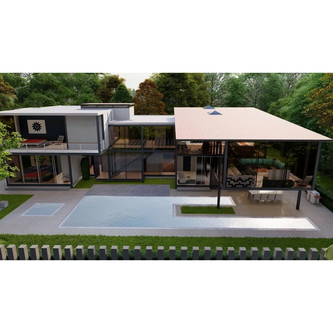 Modern Villa 3D Model – Luxury Architectural House, FBX, OBJ - View 4