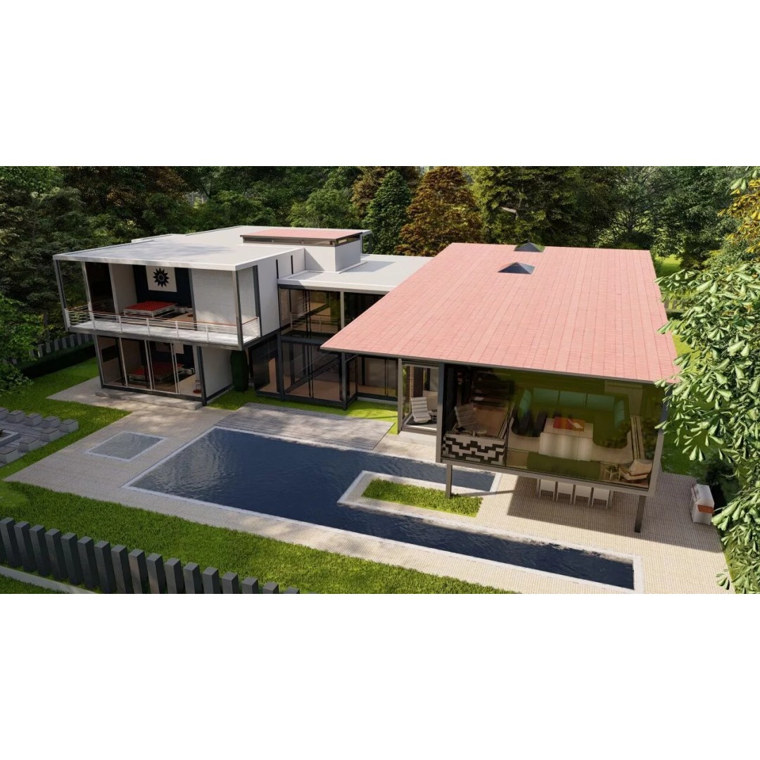 Modern Villa 3D Model – Luxury Architectural House, FBX, OBJ - View 7