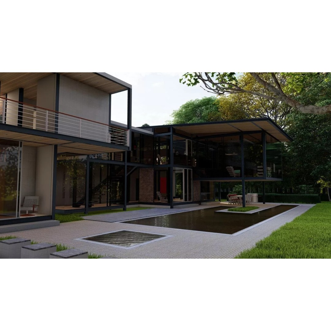 Modern Villa 3D Model – Luxury Architectural House, FBX, OBJ - View 8
