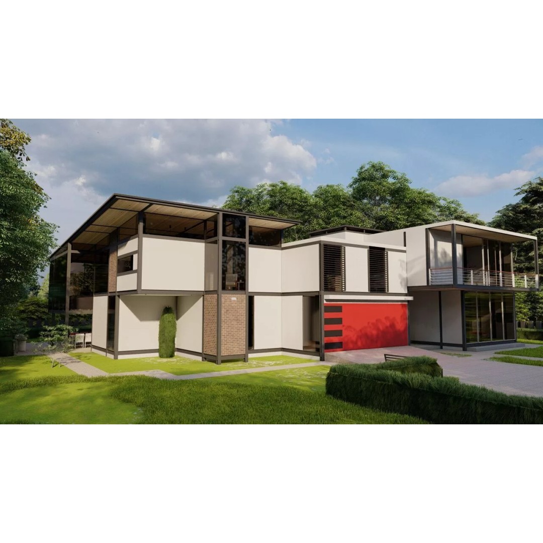 Modern Villa 3D Model – Luxury Architectural House, FBX, OBJ - View 9