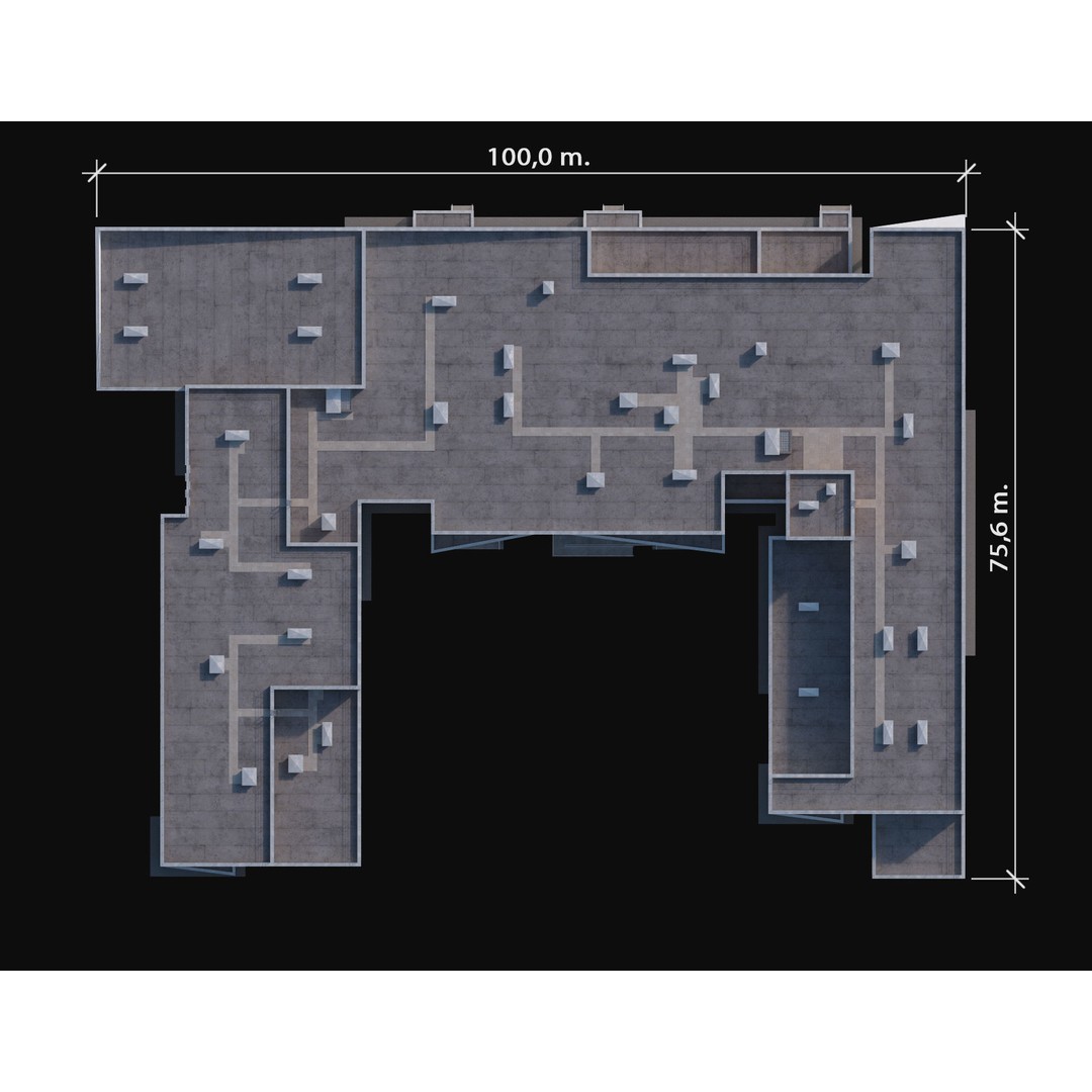 Modern School Building 3D Model – High Poly Exterior Asset, FBX, OBJ - View 9