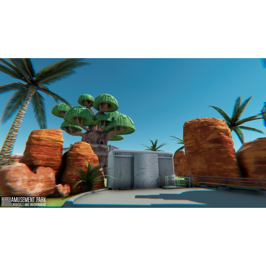 Amusement Park 3D Model – Low Poly Environment with Attractions - View 19