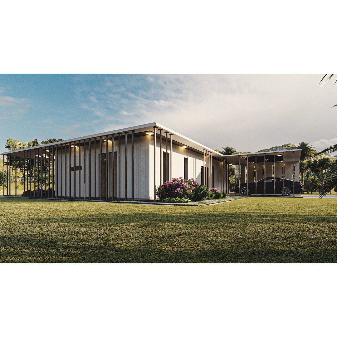 Solar Energy House 3D Model – Low Poly Exterior Asset, Multiple Formats - View 3