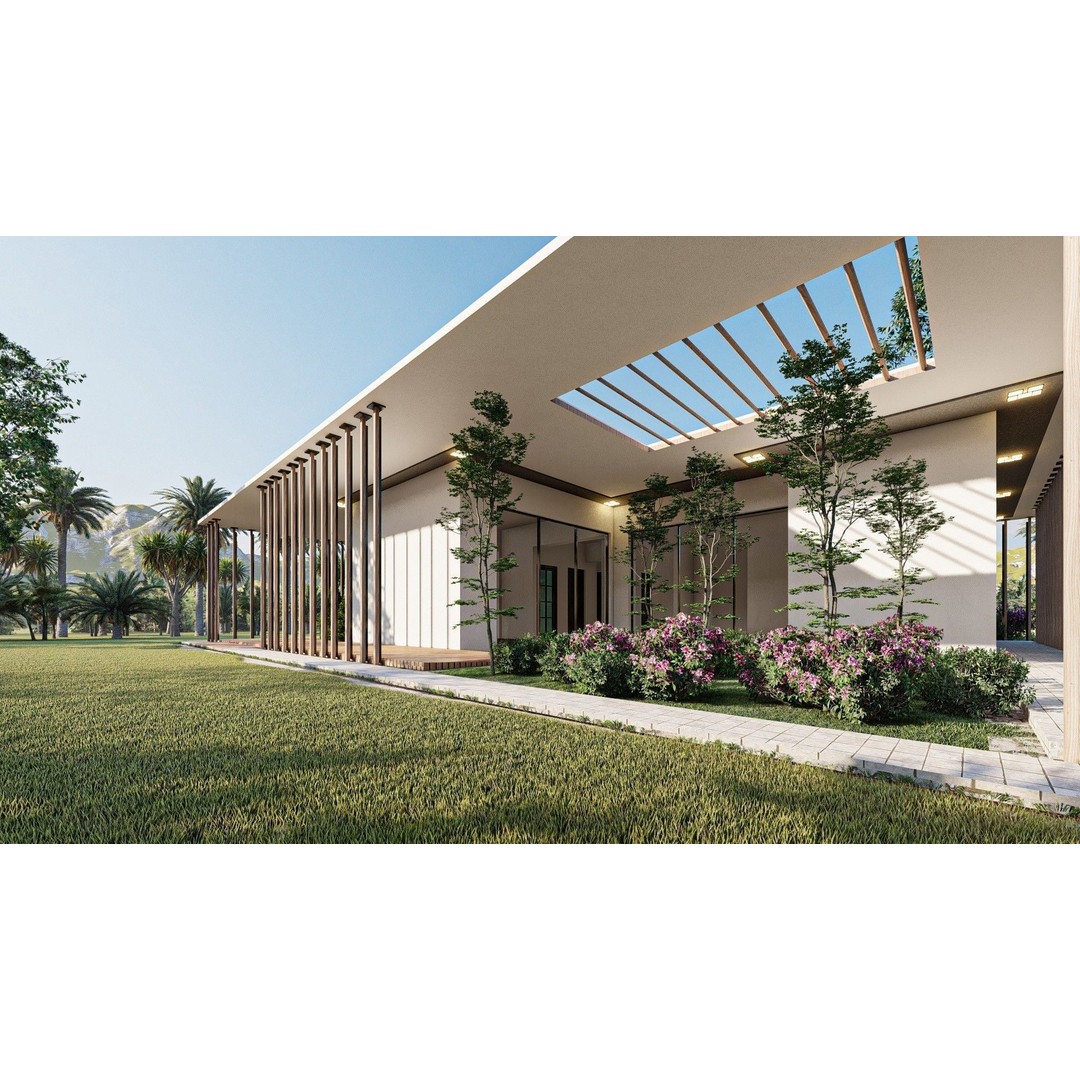 Solar Energy House 3D Model – Low Poly Exterior Asset, Multiple Formats - View 6
