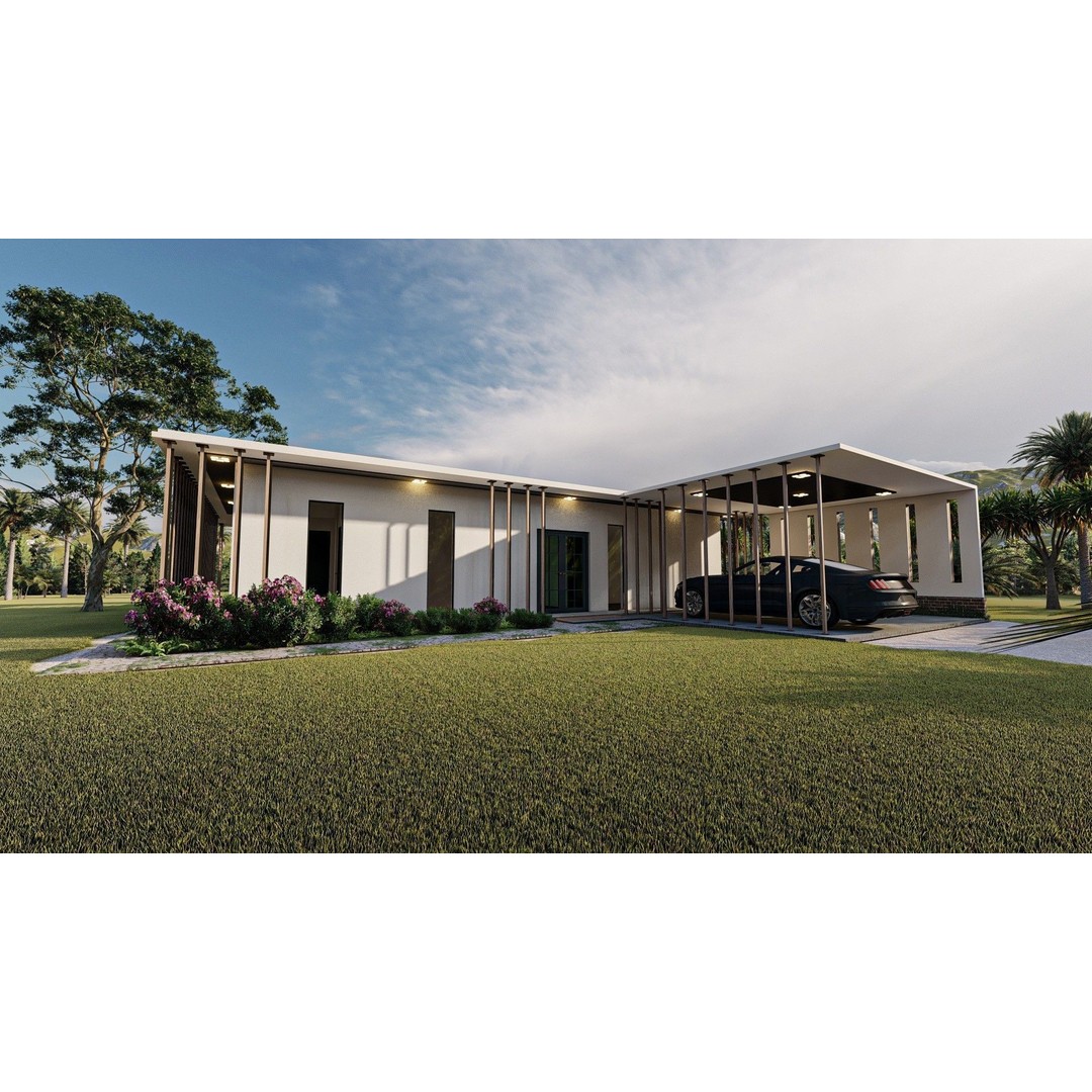 Solar Energy House 3D Model – Low Poly Exterior Asset, Multiple Formats - View 7