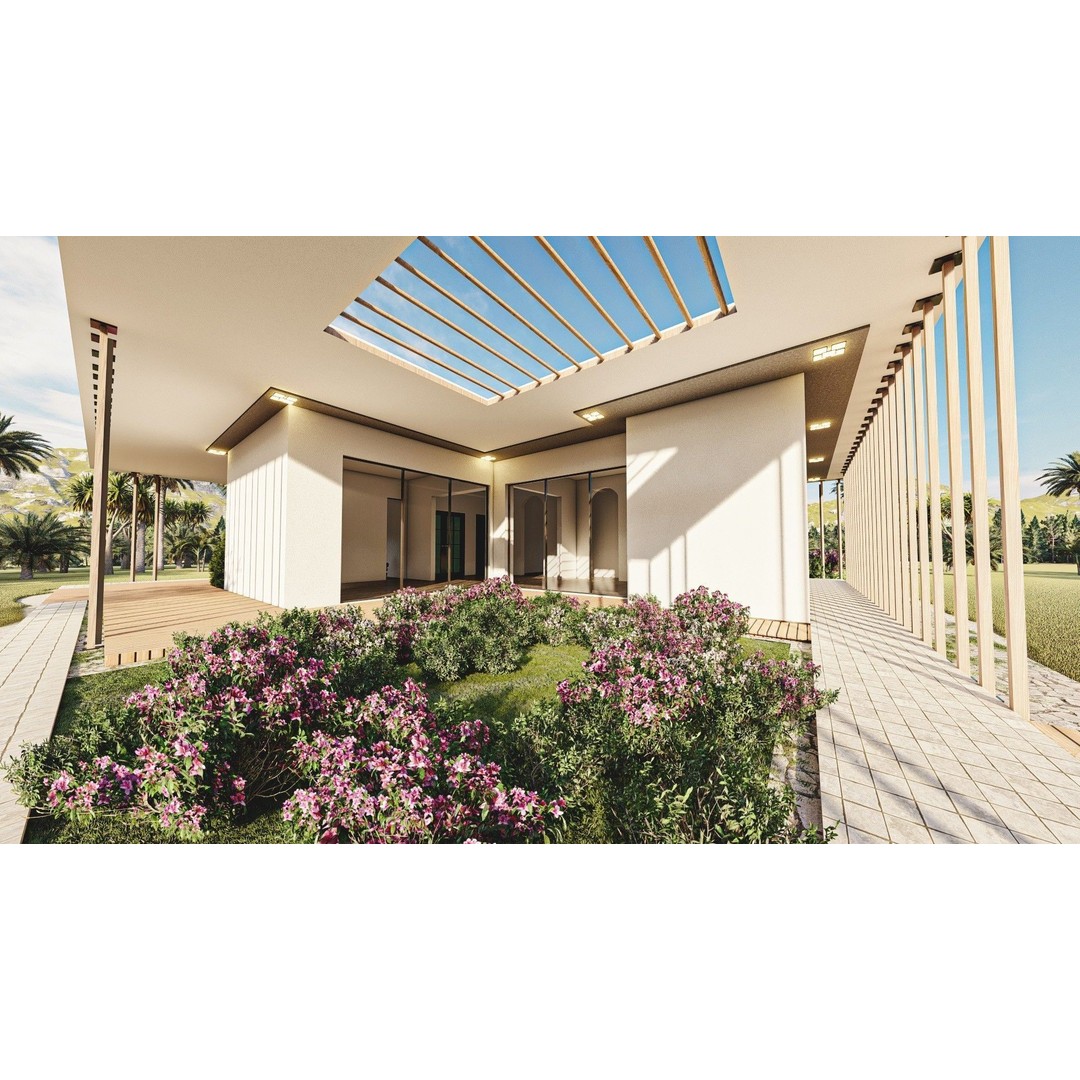 Solar Energy House 3D Model – Low Poly Exterior Asset, Multiple Formats - View 8