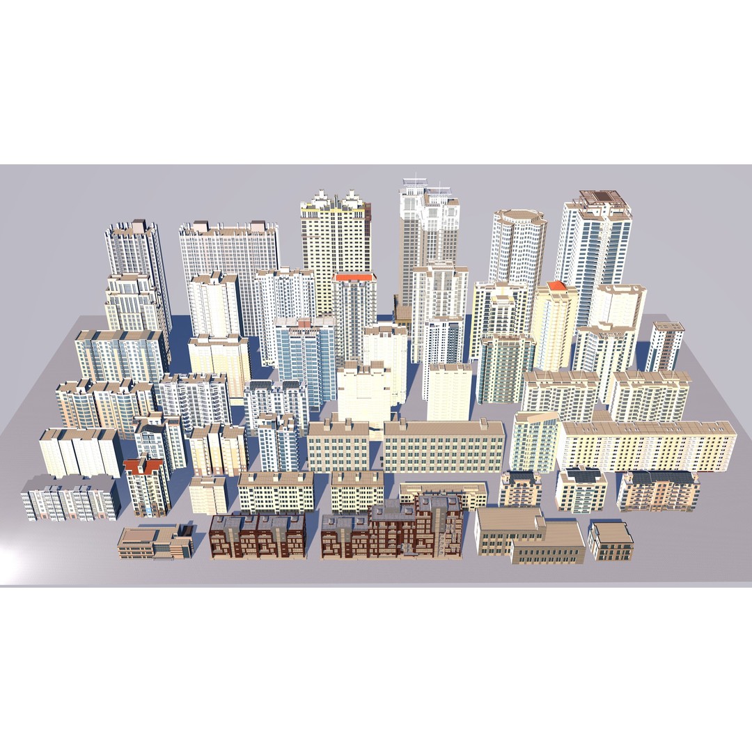 City Building 3D Model – Industrial Park Commercial Housing, FBX - View 10