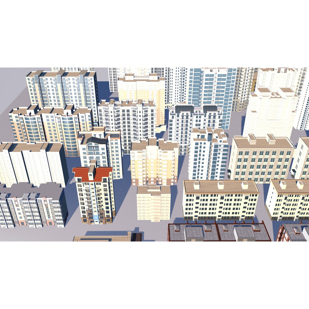 City Building 3D Model – Industrial Park Commercial Housing, FBX - View 12