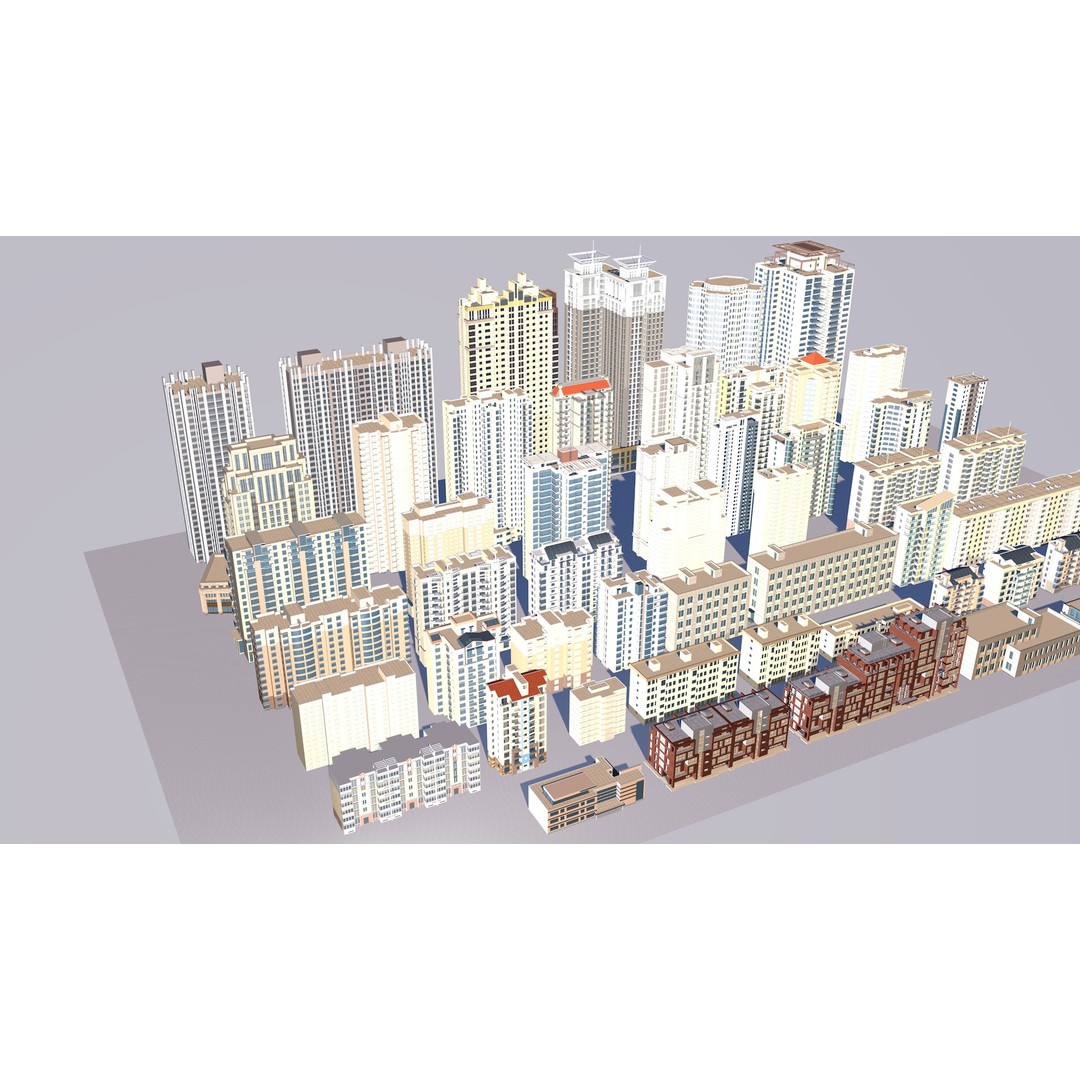 City Building 3D Model – Industrial Park Commercial Housing, FBX - View 13