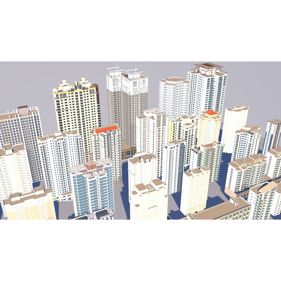 City Building 3D Model – Industrial Park Commercial Housing, FBX - View 14