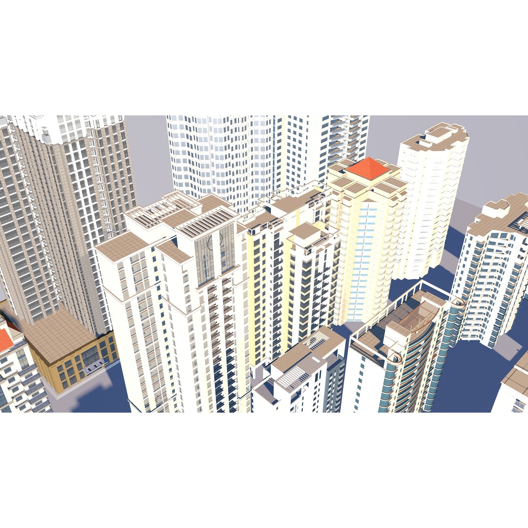 City Building 3D Model – Industrial Park Commercial Housing, FBX - View 4