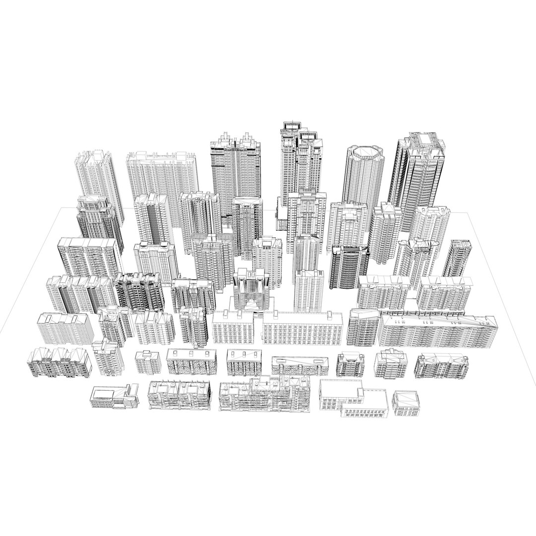 City Building 3D Model – Industrial Park Commercial Housing, FBX - View 5