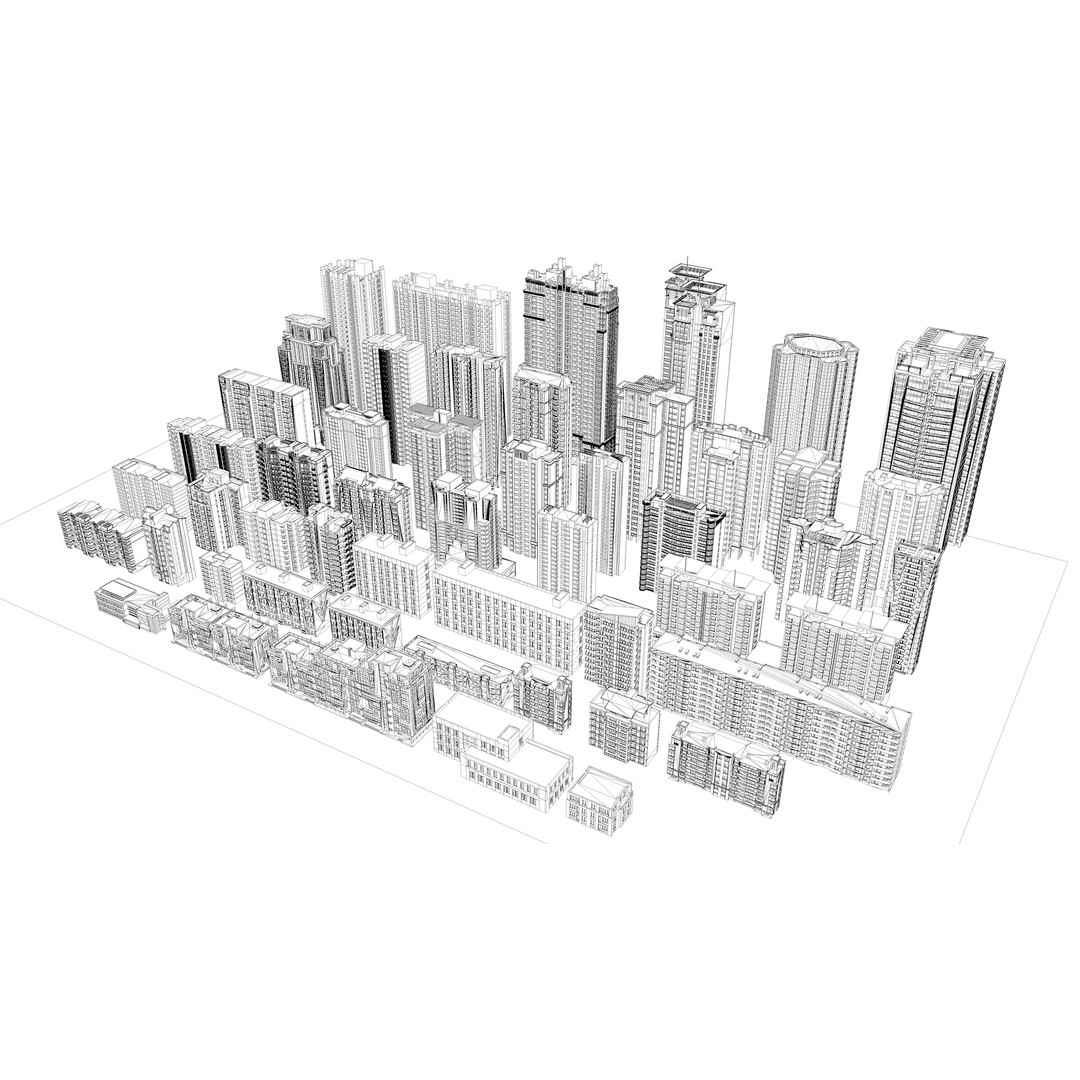 City Building 3D Model – Industrial Park Commercial Housing, FBX - View 6