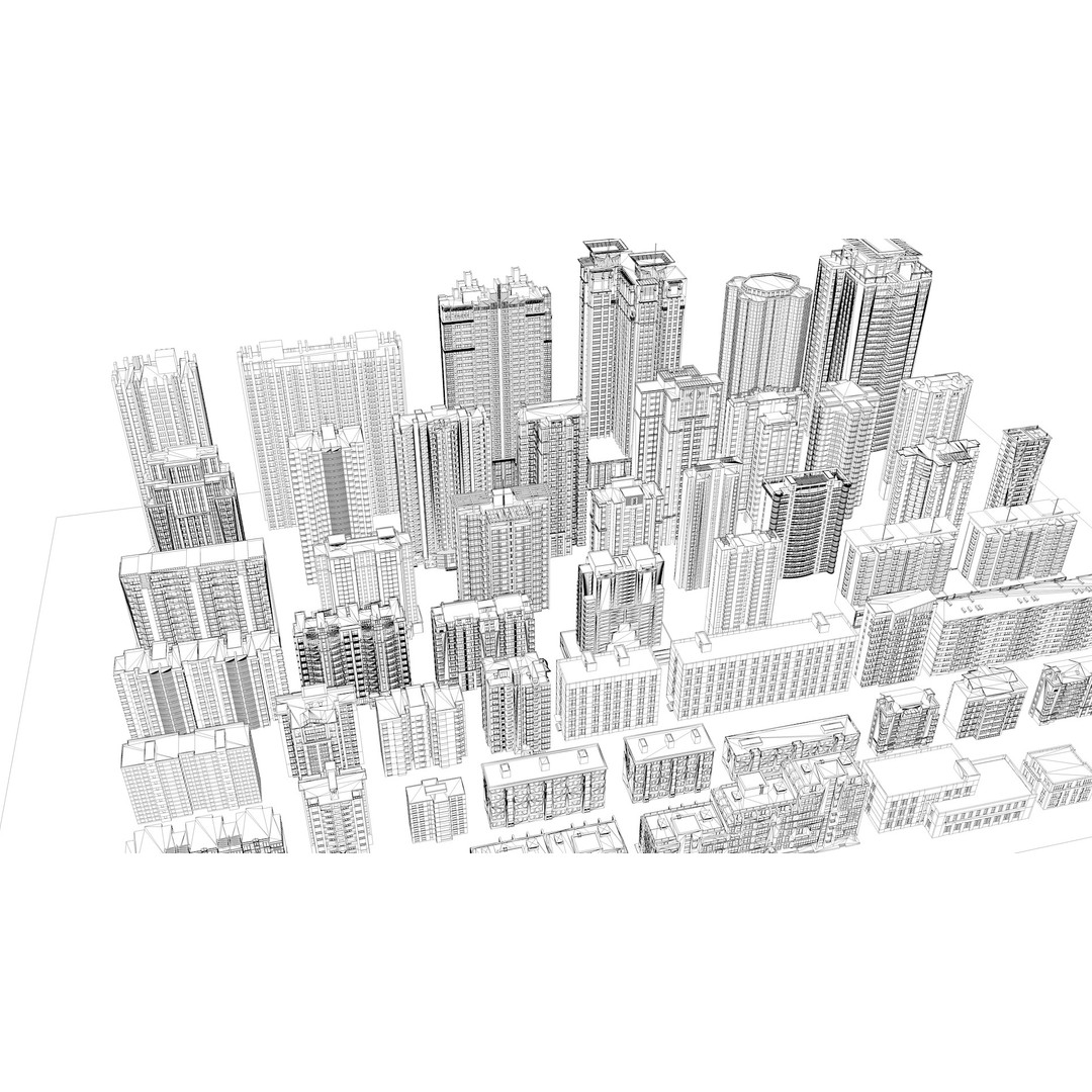 City Building 3D Model – Industrial Park Commercial Housing, FBX - View 7