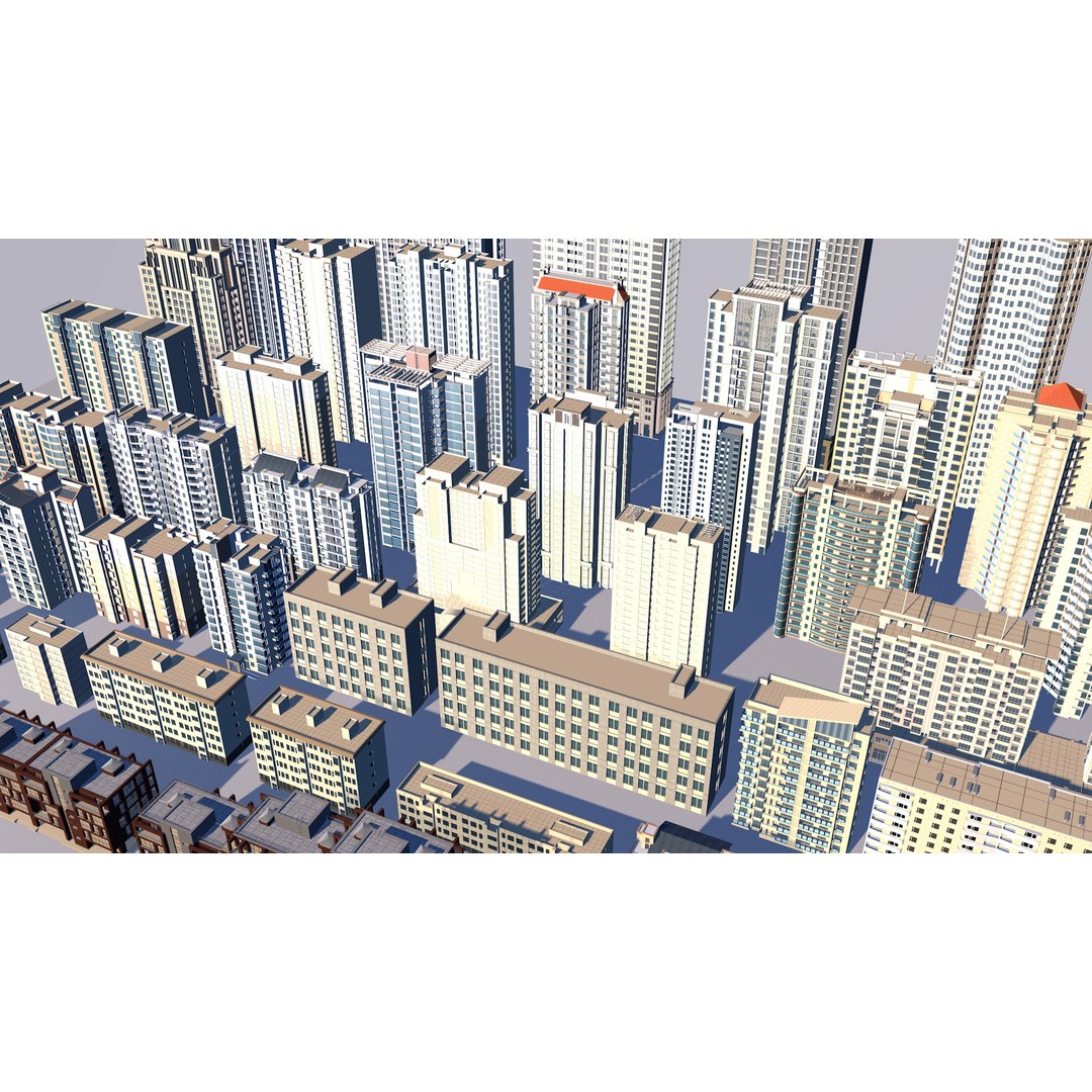 City Building 3D Model – Industrial Park Commercial Housing, FBX - View 8