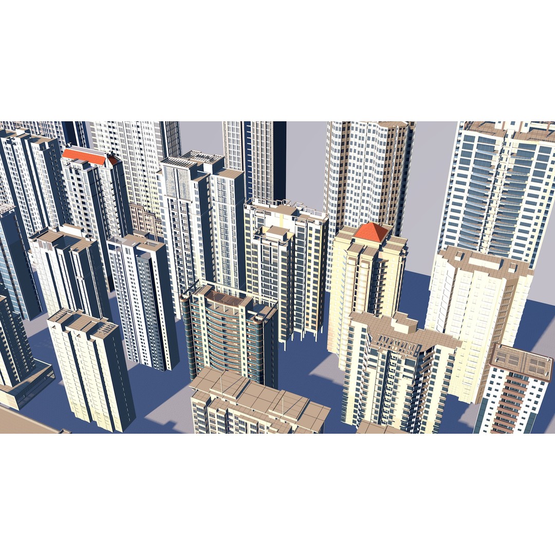 City Building 3D Model – Industrial Park Commercial Housing, FBX - View 9