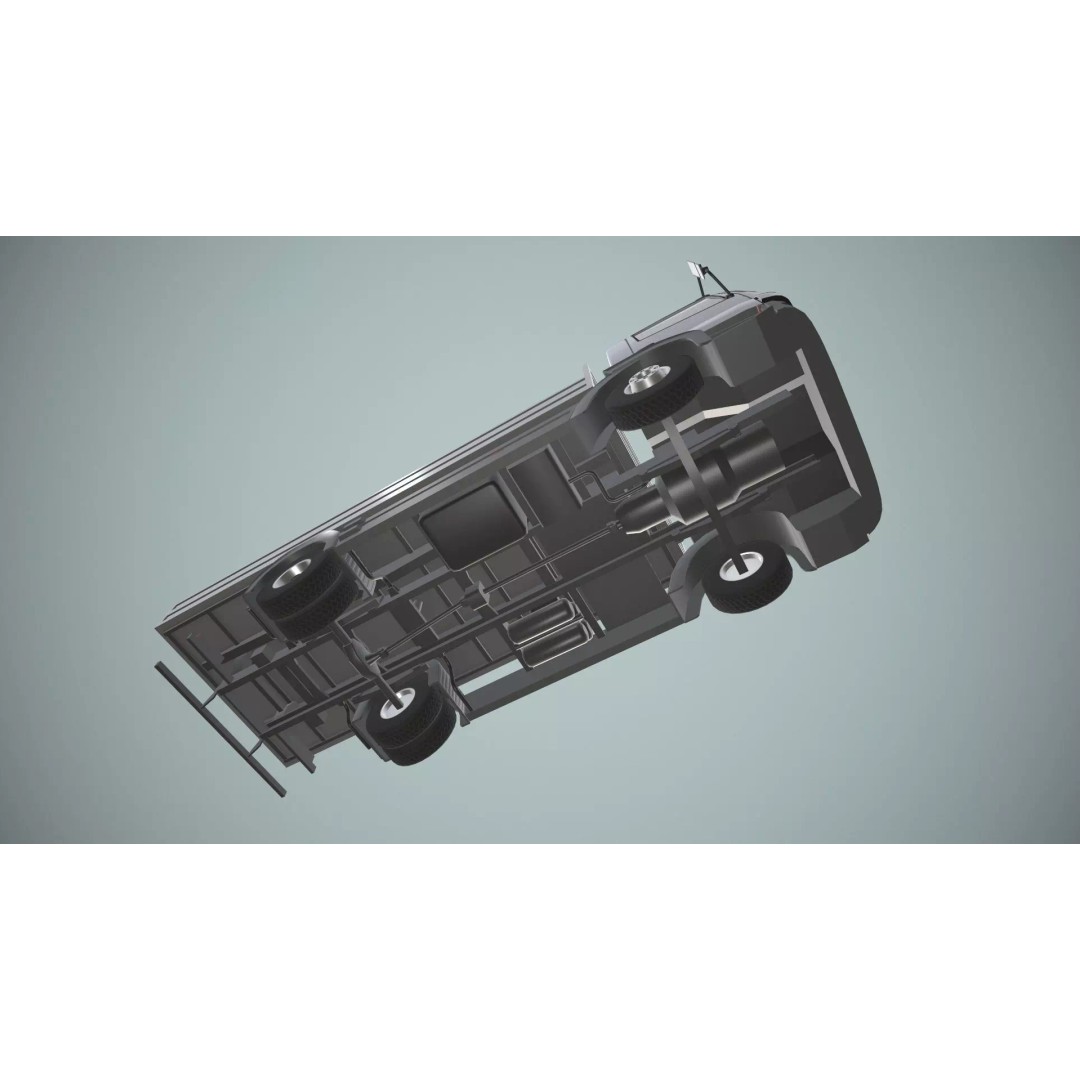 Mercedes Benz Dump Truck 3D Model – Low Poly Game Ready Asset, FBX - View 10