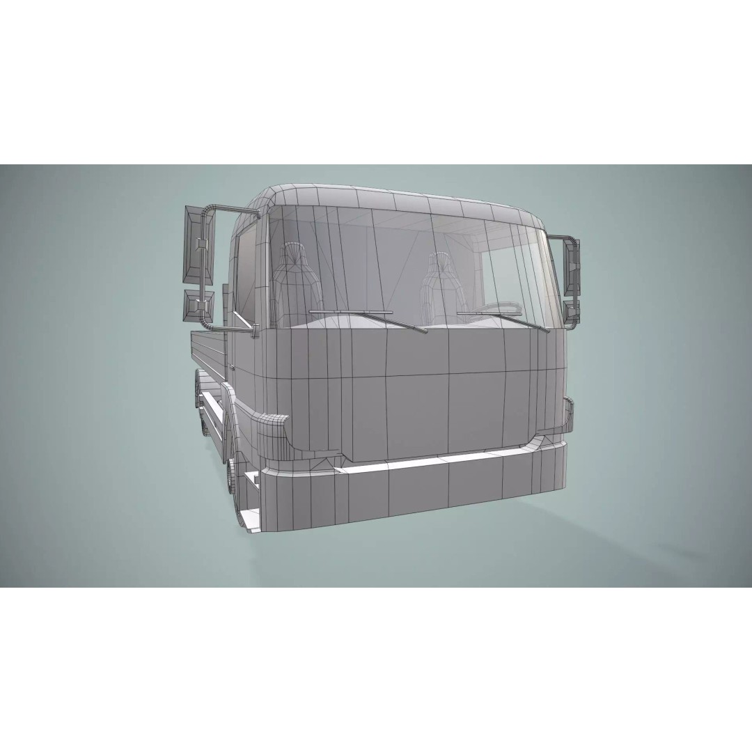 Mercedes Benz Dump Truck 3D Model – Low Poly Game Ready Asset, FBX - View 14