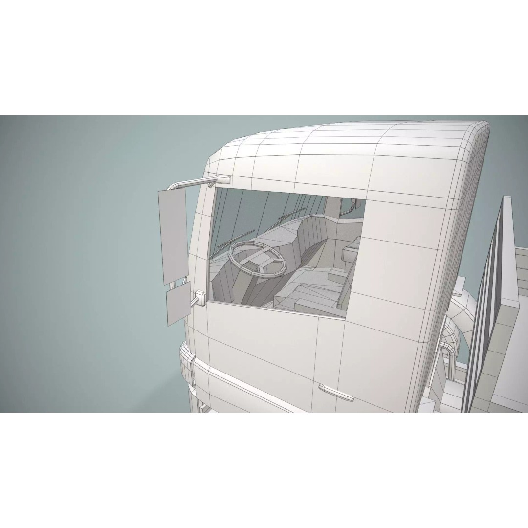 Mercedes Benz Dump Truck 3D Model – Low Poly Game Ready Asset, FBX - View 17