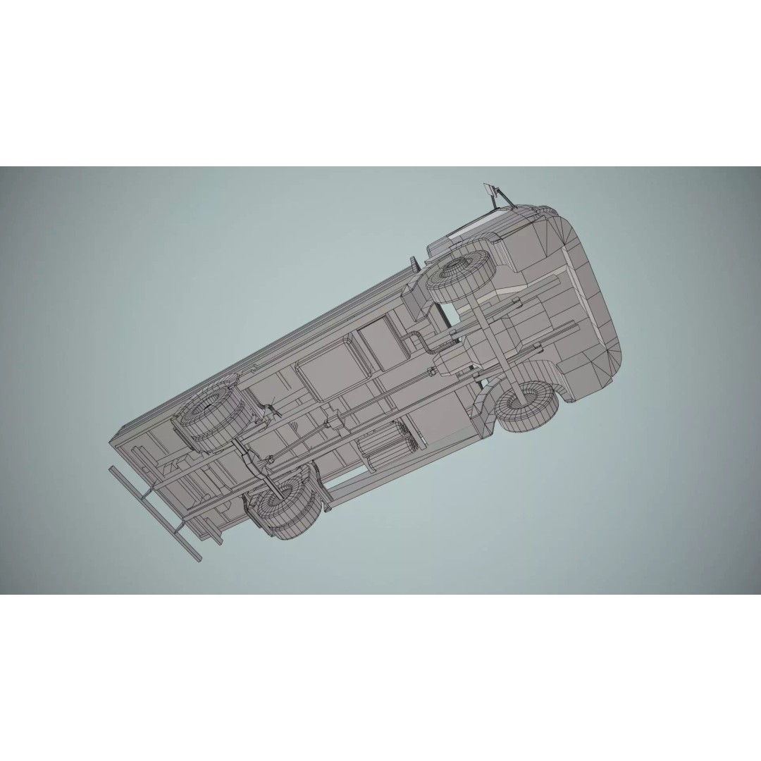 Mercedes Benz Dump Truck 3D Model – Low Poly Game Ready Asset, FBX - View 18