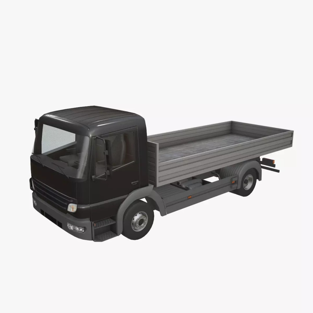 Mercedes Benz Dump Truck 3D Model – Low Poly Game Ready Asset, FBX - View 2