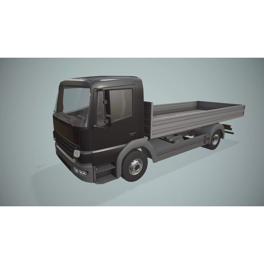 Mercedes Benz Dump Truck 3D Model – Low Poly Game Ready Asset, FBX - View 3
